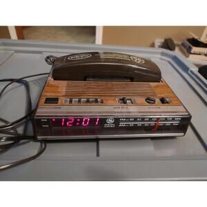 Vintage GE Touch Tone Phone & Clock Radio